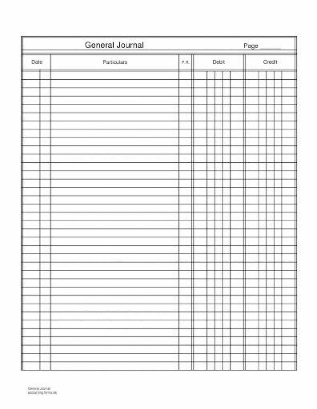 Double Entry Journal Template For Word