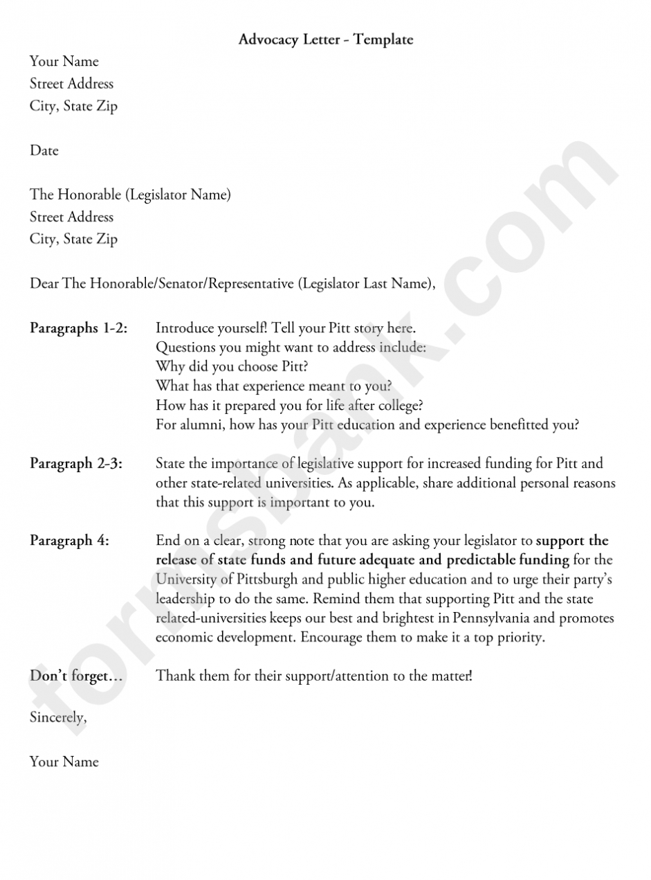 Advocacy Letter Template Printable Pdf Download inside Advocacy Letter Template