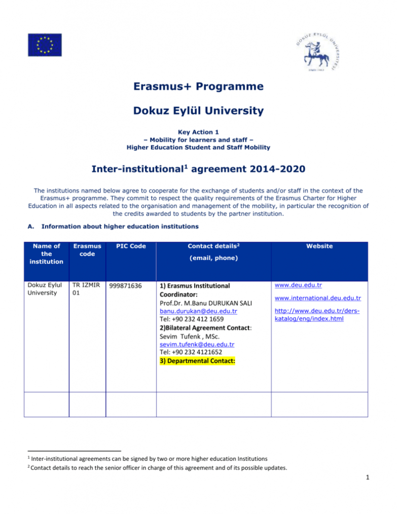 Agreement Form (With Programme Countries) pertaining to Erasmus Bilateral Agreement Template