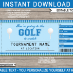 Any Occasion Golf Gift Tickets regarding Golf Gift Certificate Template