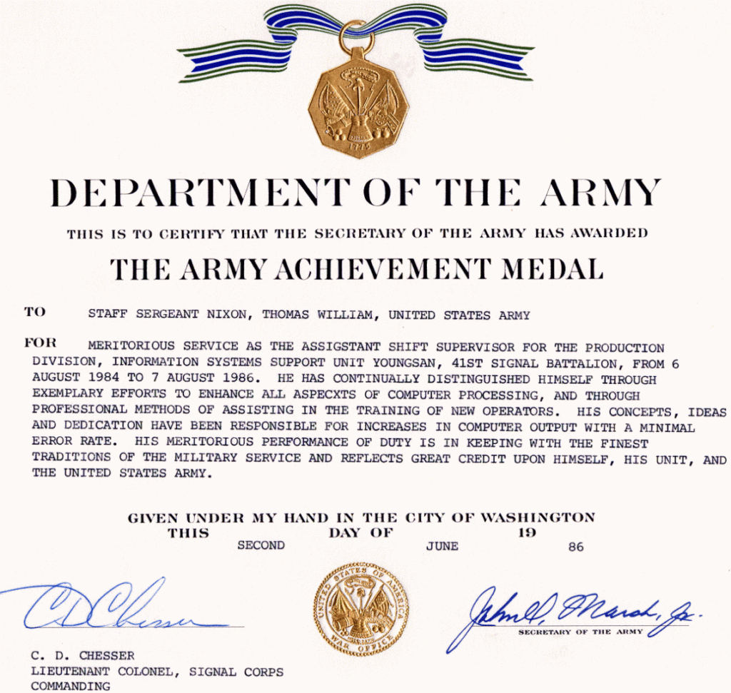 What Is A Certificate Of Achievement Army