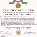 Army Achievement Medal with regard to Certificate Of Achievement Army Template
