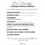 At-Home Sacrament Meeting Program - Printable in Lds Sacrament Meeting Program Template