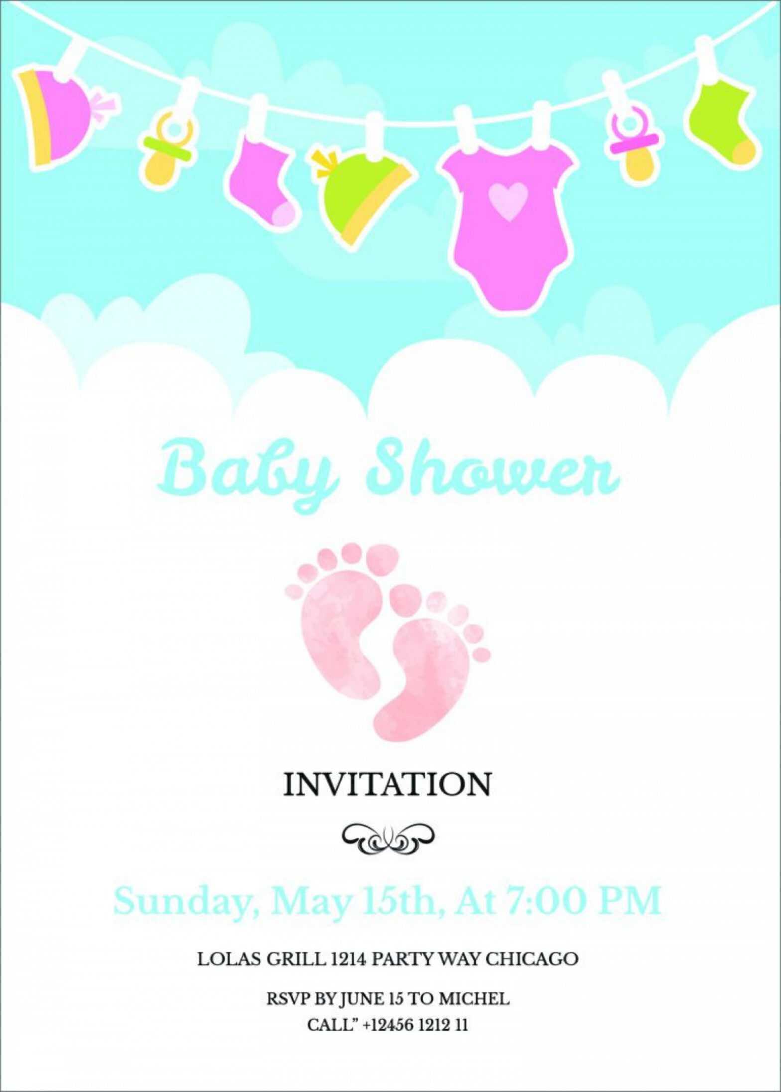 Baby Shower Flyer Template ~ Addictionary with Baby Shower Flyer Template