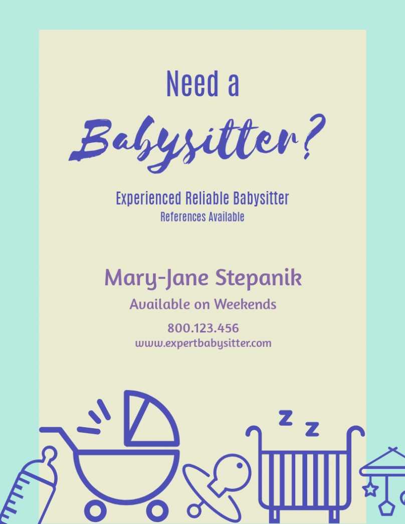Babysitter - Flyer Template | Visme throughout Babysitting Flyer Free Template