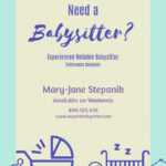 Babysitter - Flyer Template | Visme with Babysitter Flyer Template