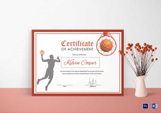 Basketball Award Achievement Certificate Design Template In intended for Sports Award Certificate Template Word