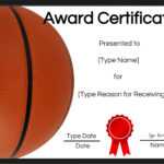 Basketball Certificates with regard to Basketball Certificate Template
