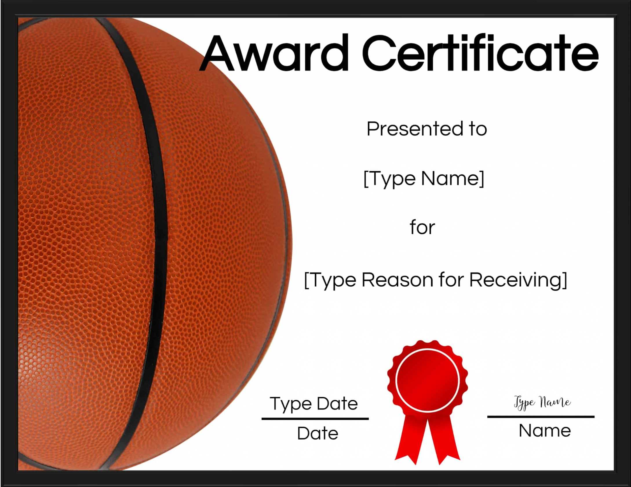 Basketball Certificate Template Great Professional Template Design