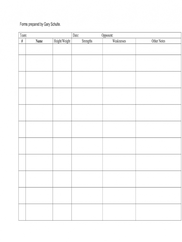 Basketball Scouting Report Template