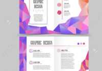 Beautiful Half-Fold Brochure Template Design With Crystal Elements within Half Page Brochure Template