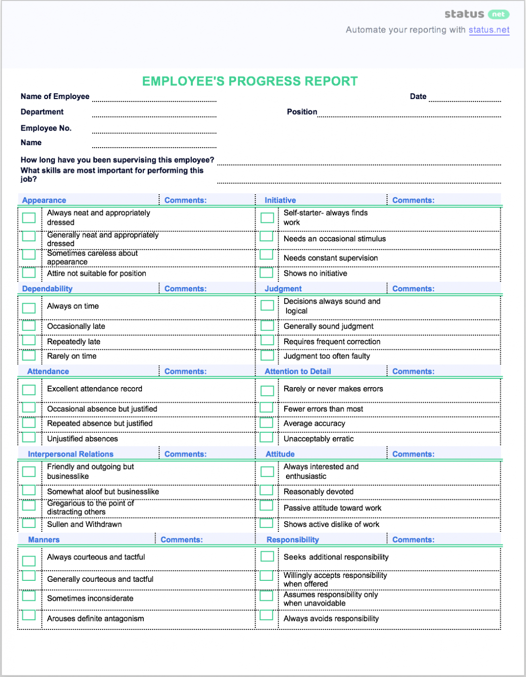 Best Progress Report: How-To'S + Free Samples [The Complete with Staff Progress Report Template