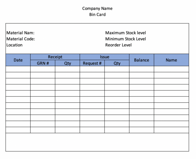 Bin Card | Form | Advantage | Disadvantage - Accountinguide with Bin Card Template