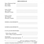Birth Certificate Format In English Pdf - Fill Out And Sign Printable Pdf  Template | Signnow within Uscis Birth Certificate Translation Template