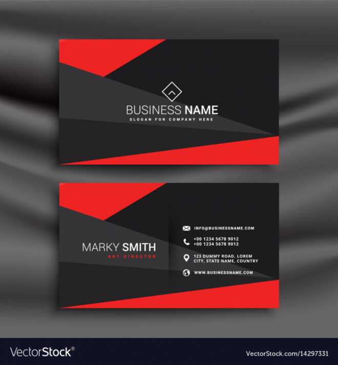 Black And Red Business Card Template Royalty Free Vector pertaining to Buisness Card Template