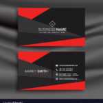 Black And Red Business Card Template Royalty Free Vector within Advertising Cards Templates