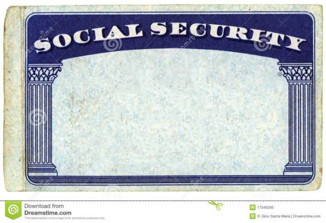 Blank American Social Security Card Stock Photo - Image Of inside Ssn Card Template