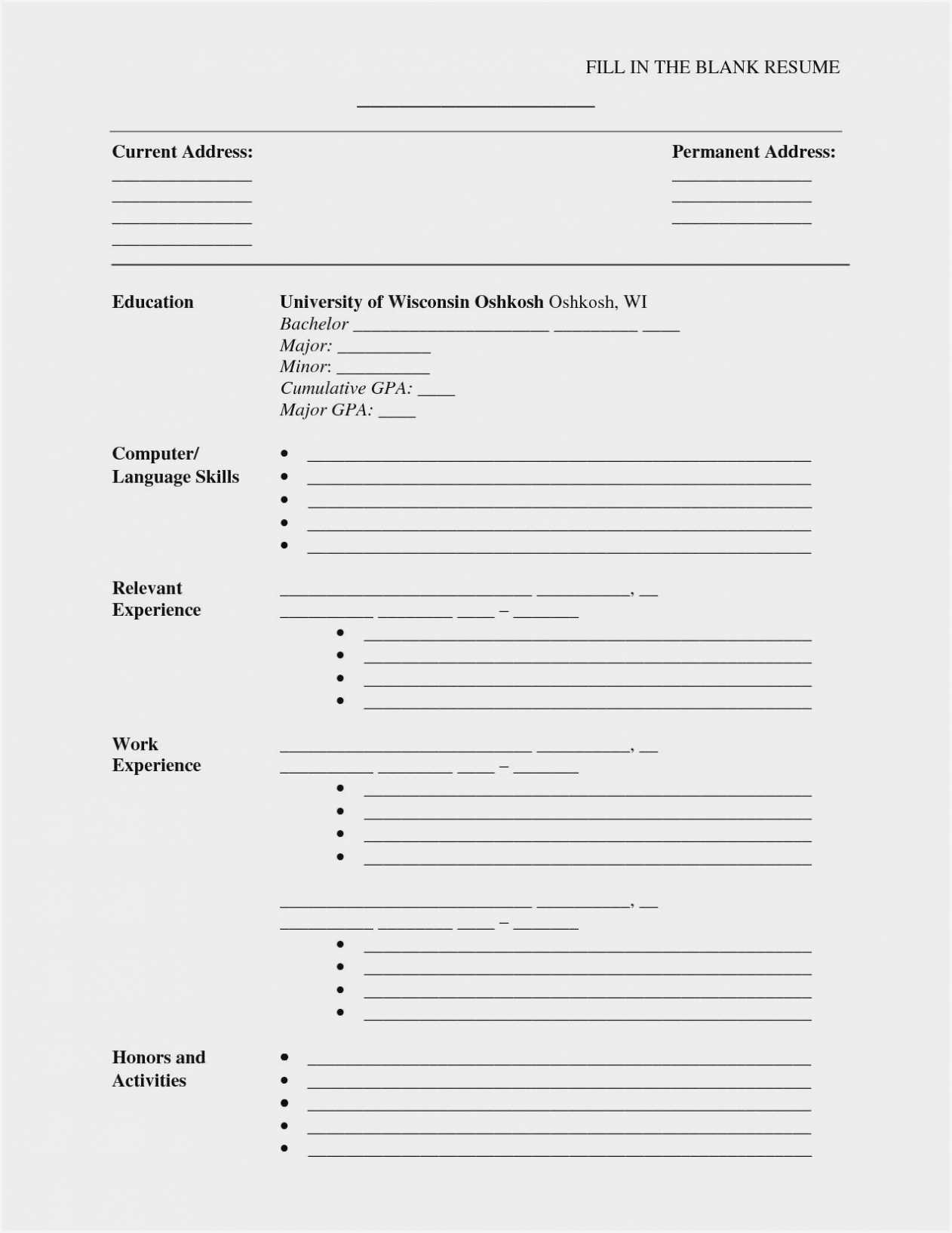 Blank Cv Format Word Download - Resume : Resume Sample #3945 throughout Free Blank Resume Templates For Microsoft Word