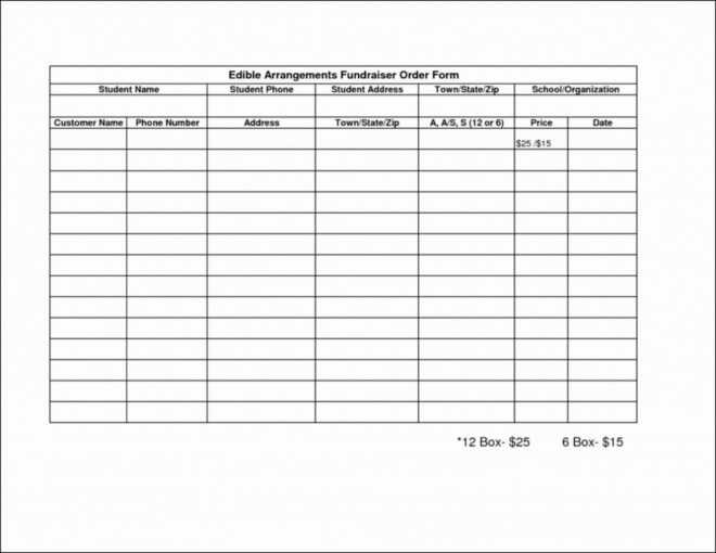 Blank Fundraiser Order Form Template ~ Addictionary with regard to Blank Fundraiser Order Form Template