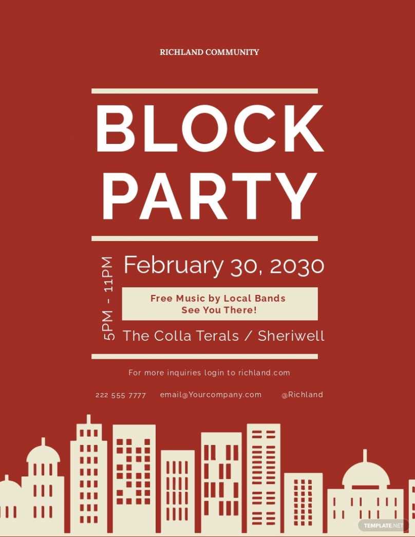 Block Party Flyer Template - Word (Doc) | Psd | Indesign regarding Block Party Template Flyer