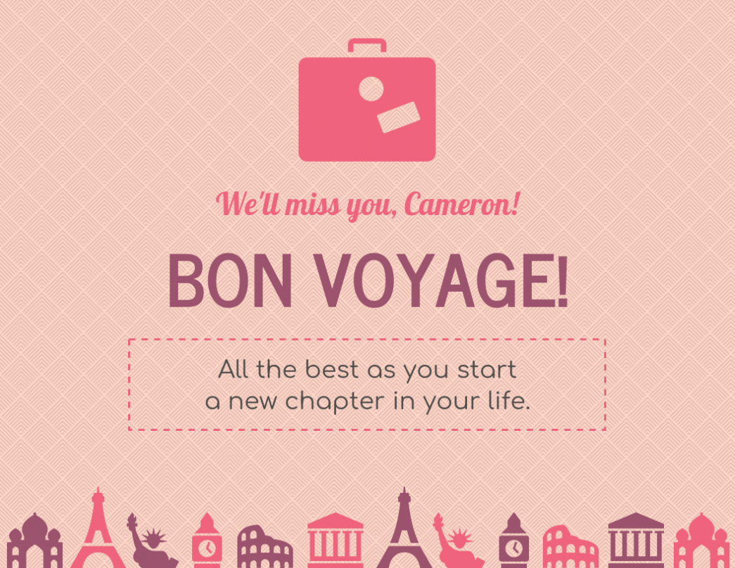 Bon Voyage Farewell Card Template in Bon Voyage Card Template