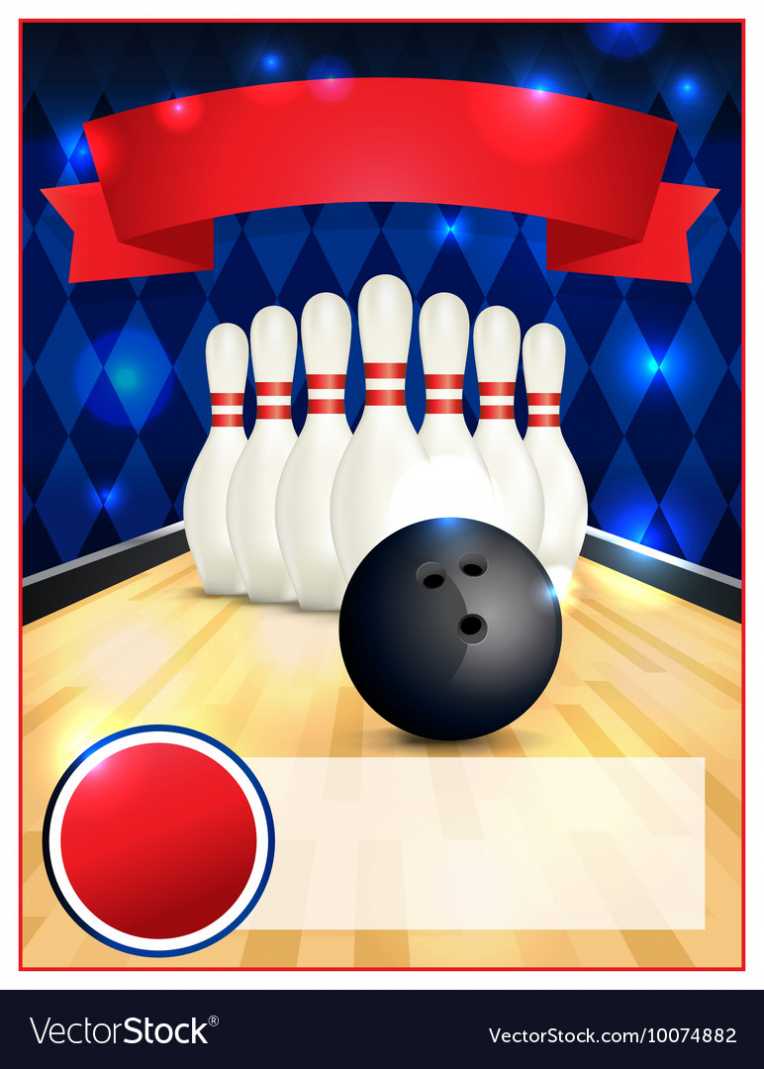 Bowling Alley Blank Template Flyer Royalty Free Vector Image intended for Bowling Flyers Templates Free