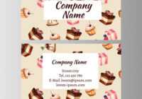 Business Card Design Template With Tasty Cakes Vector Image for Cake Business Cards Templates Free