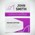 Business Card Print Template With High Heel Shoe Logo. Manager throughout High Heel Shoe Template For Card