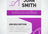 Business Card Print Template With High Heel Shoe Logo. Manager throughout High Heel Shoe Template For Card