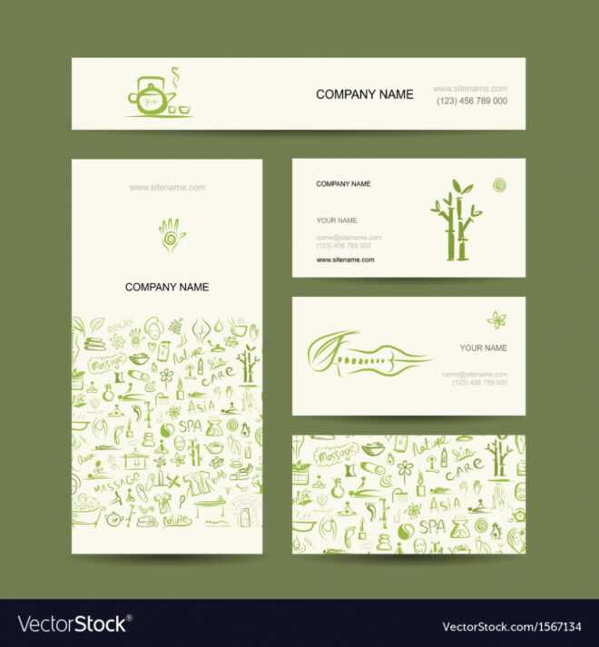 Business Cards Design Massage And Spa Concept Vector Image within Massage Therapy Business Card Templates