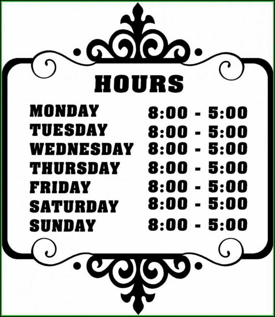 business-hours-template-word