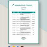 Business Travel Itinerary Template - 23+ (Word, Excel &amp; Pdf) within Sample Business Travel Itinerary Template