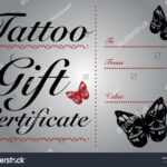 Butterfly Skull Tattoo Gift Card Gift Stock Vector (Royalty in Tattoo Gift Certificate Template