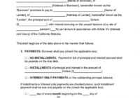 California Unsecured Promissory Note Template - Promissory with Promissory Note California Template
