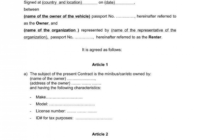 Car Rental Agreement Template ~ Addictionary for Car Hire Agreement Template