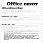 Cd Case Template - Office Depot, Hd Png Download - 2550X3300 pertaining to Office Depot Label Templates