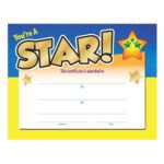 Certificate Clipart Certificate Star, Certificate throughout Star Of The Week Certificate Template