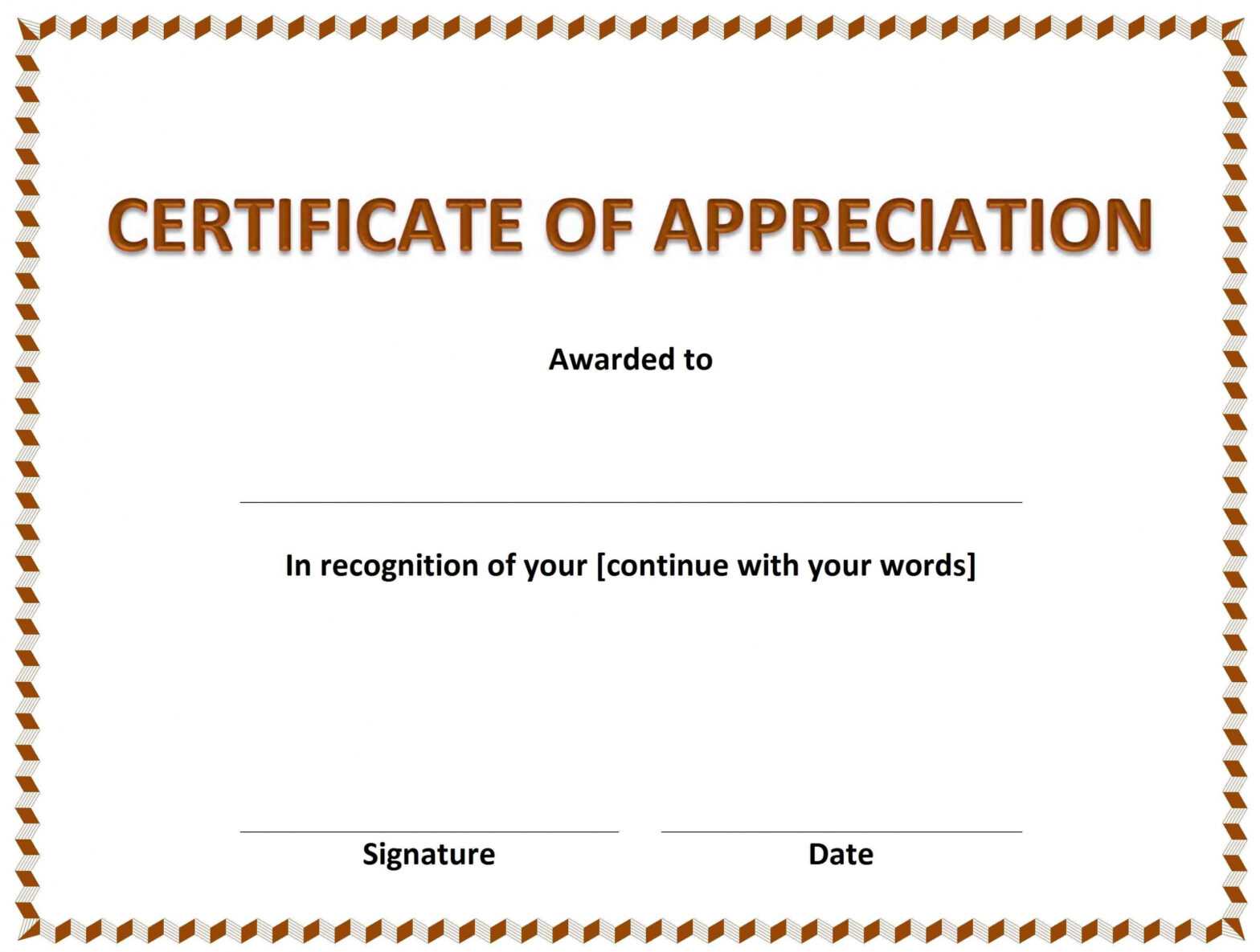 Certificate Of Appreciation » Officetemplates intended for Certificate Of Attainment Template