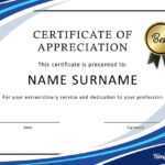 Certificate Of Appreciation Template Word ~ Addictionary for Template For Certificate Of Appreciation In Microsoft Word