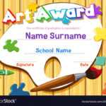 Certificate Template For Art Award Royalty Free Vector Image pertaining to Art Certificate Template Free