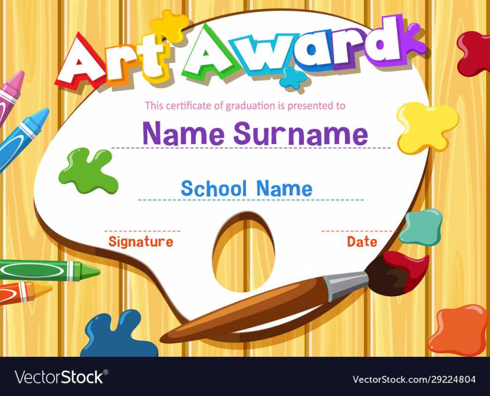 Certificate Template For Art Award Royalty Free Vector Image pertaining to Art Certificate Template Free