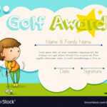 Certificate Template For Golf Award Royalty Free Vector in Golf Certificate Template Free