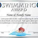 Certificate Template For Swimming Award Illustration in Swimming Award Certificate Template