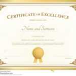 Certificate Template Gold Stock Illustrations – 49,127 with regard to Free Certificate Of Excellence Template