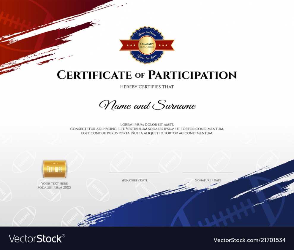 Certificate Template In Rugsport Theme Royalty Free Vector for Athletic Certificate Template