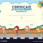 Certificate Template With Kids Skating Royalty Free Vector in Free Kids Certificate Templates