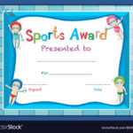 Certificate Template With Kids Swimming Royalty Free Vector inside Free Swimming Certificate Templates