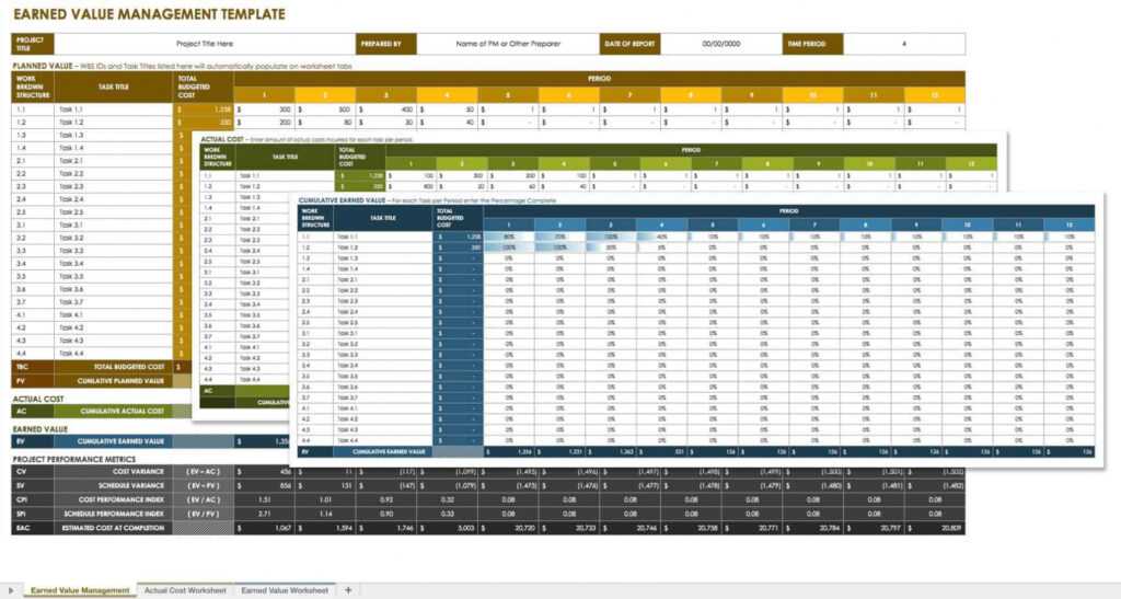 Earned Value Report Template