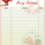 Christmas Card List Template – Excel Word Templates inside Christmas Card List Template