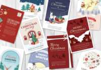 Christmas Card Templates - Adobe Illustrator, Vector, Eps throughout Adobe Illustrator Christmas Card Template